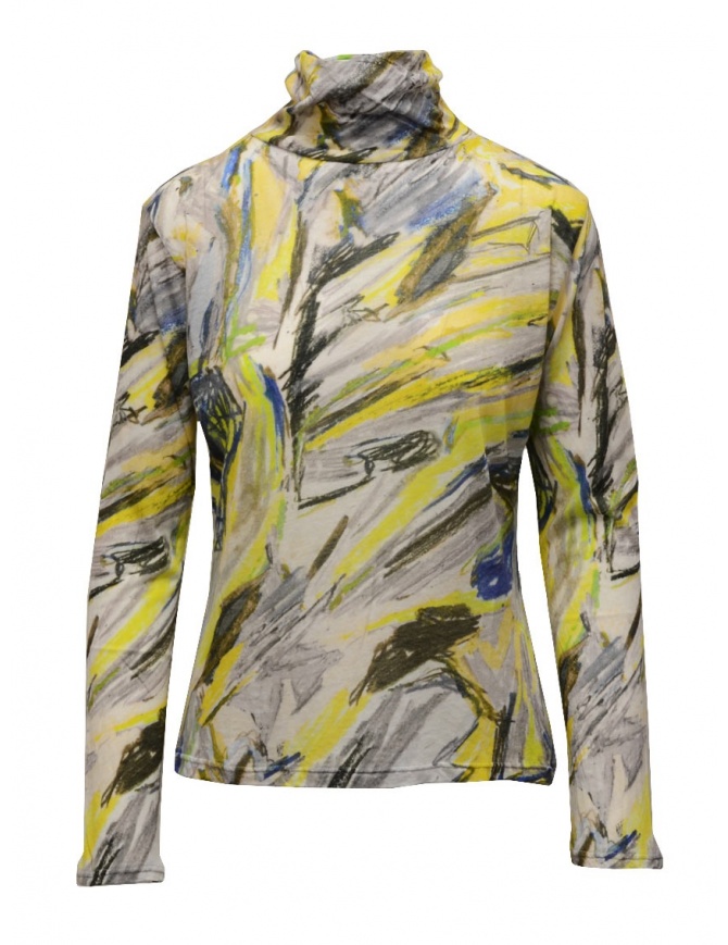 Plantation dolcevita in cotone giallo fantasia PL09JJ167-06 YELLOW maglieria donna online shopping