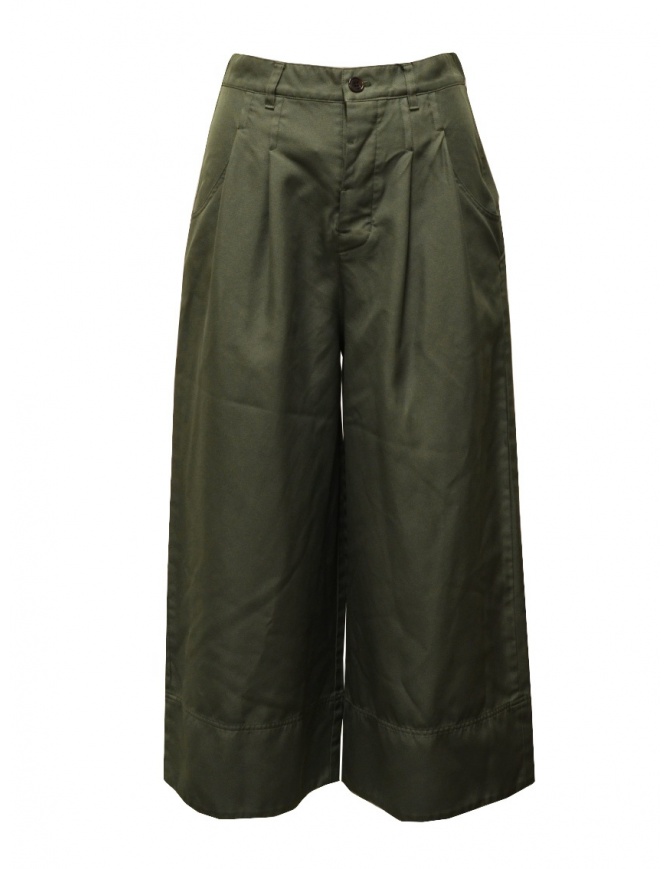 Zucca pantaloni cropped a palazzo verdi con elastico ZU09FF267-09 KHAKI pantaloni donna online shopping