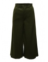 Zucca wide cropped pants in khaki green wool buy online ZU09JF115-09 KHAKI