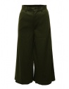 Zucca wide cropped pants in khaki green wool buy online ZU09JF115-09 KHAKI