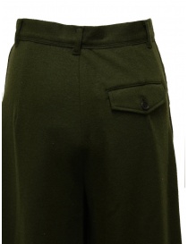 Zucca pantaloni ampi cropped in lana verde khaki prezzo