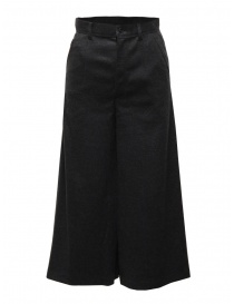 Pantaloni donna online: Zucca pantaloni cropped ampi grigi in lana