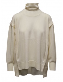 Zucca white turtleneck sweater in thin wool on discount sales online