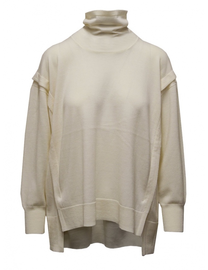 Zucca maglia dolcevita bianco in lana sottile ZU09KN073-02 OFF WHITE maglieria donna online shopping