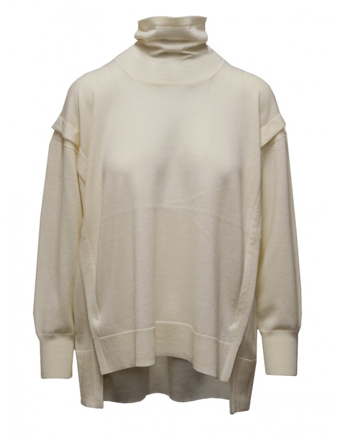 Zucca white turtleneck sweater in thin wool ZU09KN073-02 OFF WHITE women s knitwear online shopping