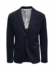 Giacche uomo online: Selected Homme blazer in cotone misto blu navy