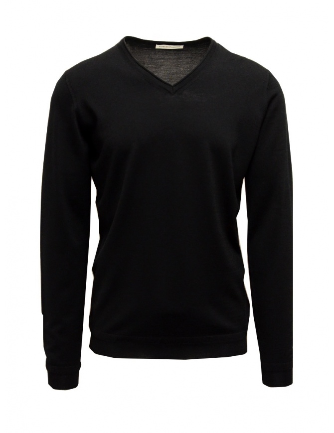 Goes Botanical black sweater V-neckline 102 NERO men s knitwear online shopping