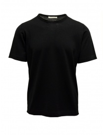 Goes Botanical black T-shirt in merino wool 100 NERO