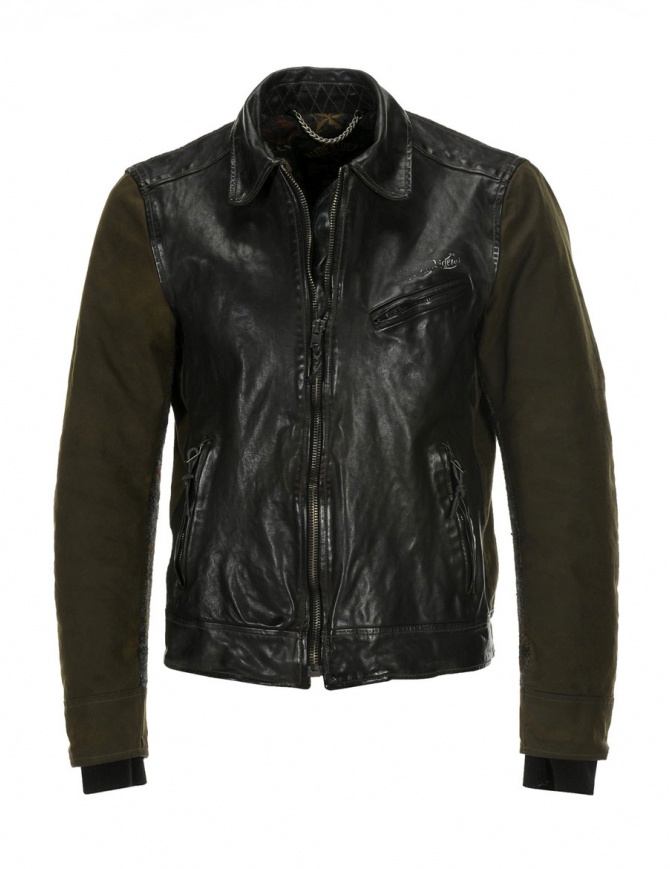 Rude Riders giubbino in pelle e Barbour tweed P74456 BIKER giubbini uomo online shopping