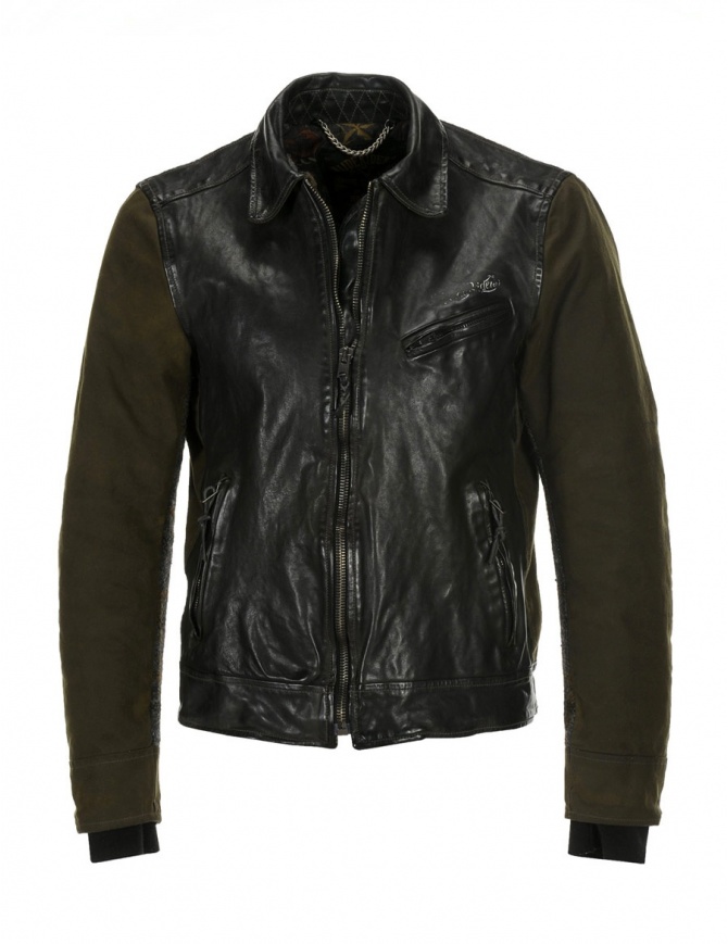 Rude Riders leather and Barbour tweed jacket P74456 BIKER mens jackets online shopping