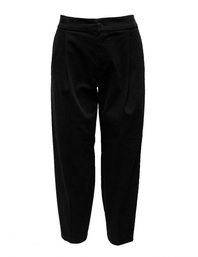 European Culture black trousers with pleats 053U 3795 1600 womens trousers online shopping