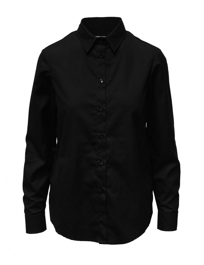 European Culture camicia nera con bottoni ai lati 6570 3183 0600 camicie donna online shopping
