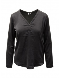 European Culture black silk blend blouse 3560 6629 1600