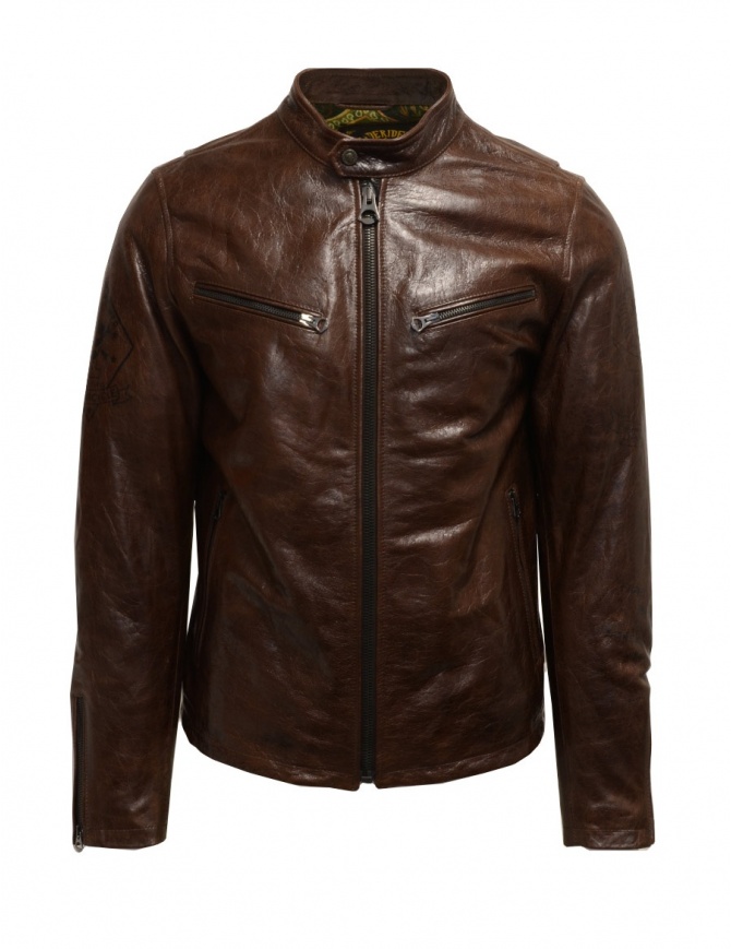 Rude Riders giubbino in pelle marrone da motociclista P94505 BIKER Rude Riders giubbino in pelle marrone da motociclista P94505 BIKER giubbini uomo online shopping