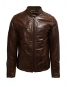 Rude Riders giubbino in pelle marrone da motociclista acquista online P94505 BIKER