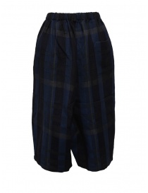 Vlas Blomme pantaloni cropped a quadri blu acquista online