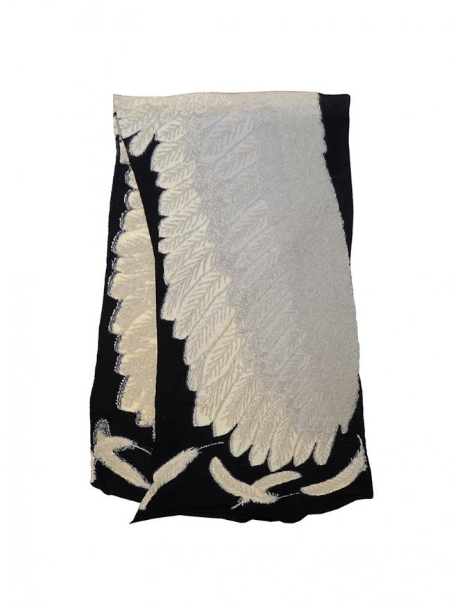 Kapital black scarf with white eagle print EK-972 BLK scarves online shopping