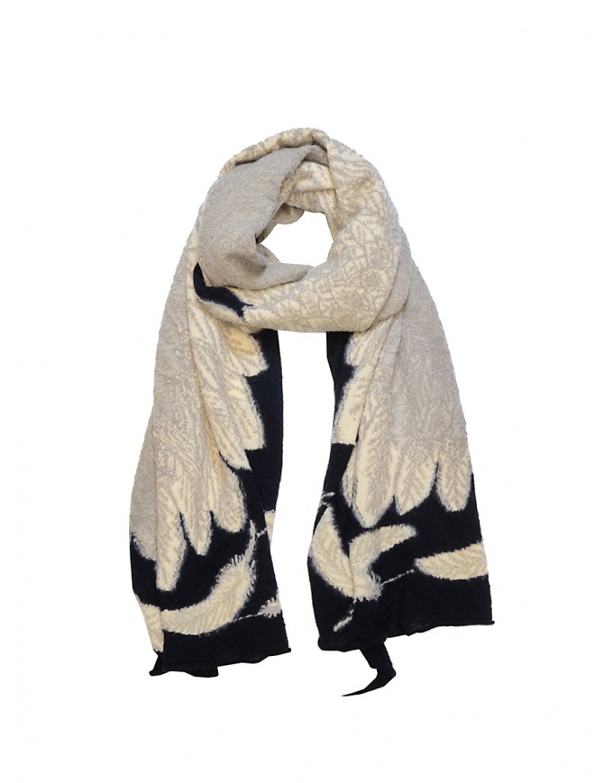Kapital sciarpa nera con stampa di un'aquila bianca EK-1533XM BLACK Kapital sciarpa nera con stampa di un'aquila bianca EK-1533XM BLACK sciarpe online shopping