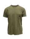 Kapital t-shirt verde khaki con taschino e bandiere acquista online EK-1224 KHAKI