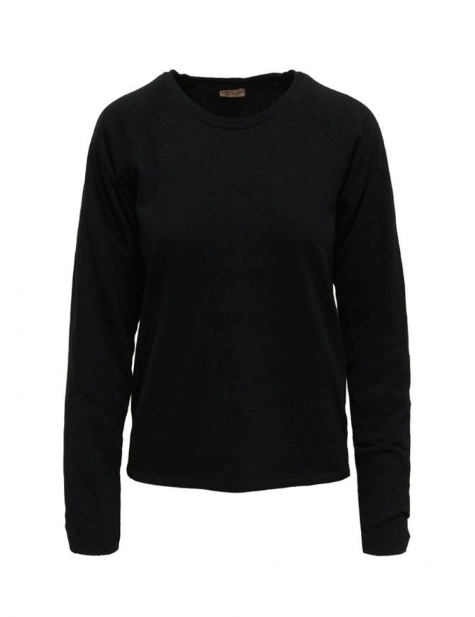 Kapital black shirt with smiley patches on the elbows EK-859 BLK Kapital black shirt with smiley patches on the elbows EK-859 BLK women s knitwear online shopping