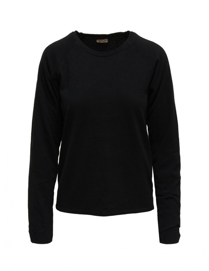 Kapital black shirt with smiley patches on the elbows EK-859 BLK women s knitwear online shopping