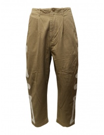 Pantaloni uomo online: Kapital pantaloni beige con ossa ricamate ai lati