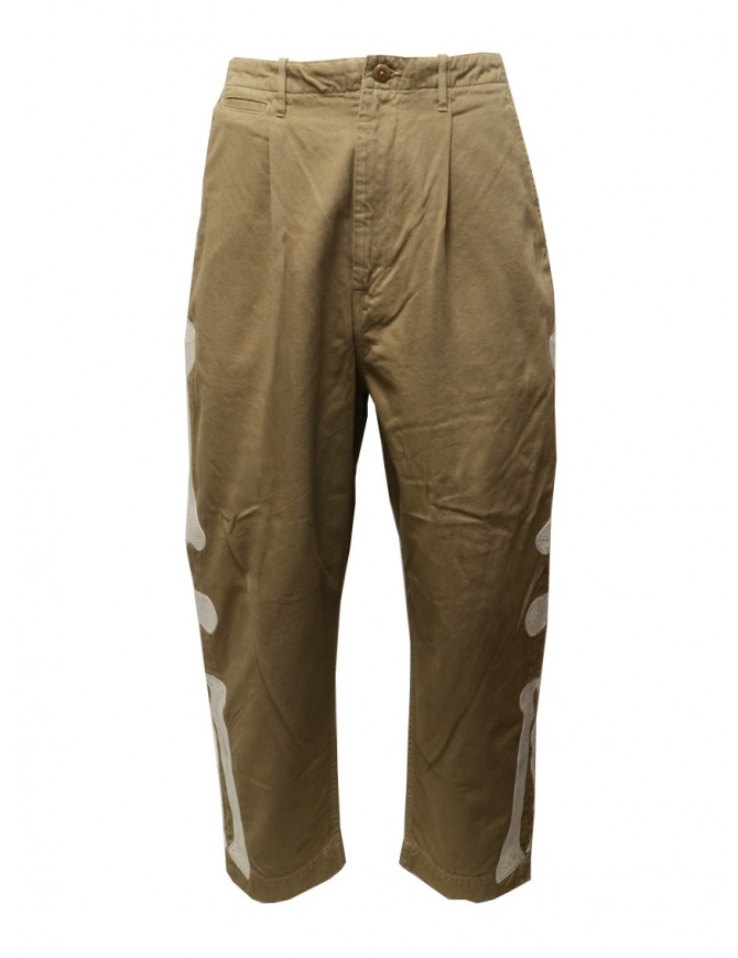 Kapital beige man pants with bones