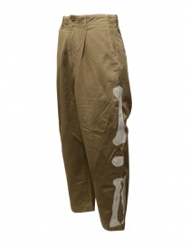 Kapital pantaloni beige con ossa ricamate ai lati acquista online