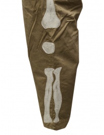Kapital beige trousers with bones embroidered on the sides mens trousers price