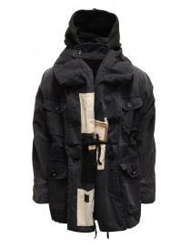 Kapital black multi-pocket ring coat