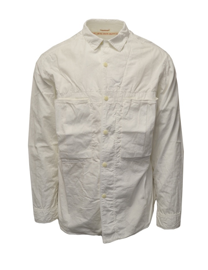 Kapital white cotton shirt three front pockets EK-739 WHITE mens shirts online shopping