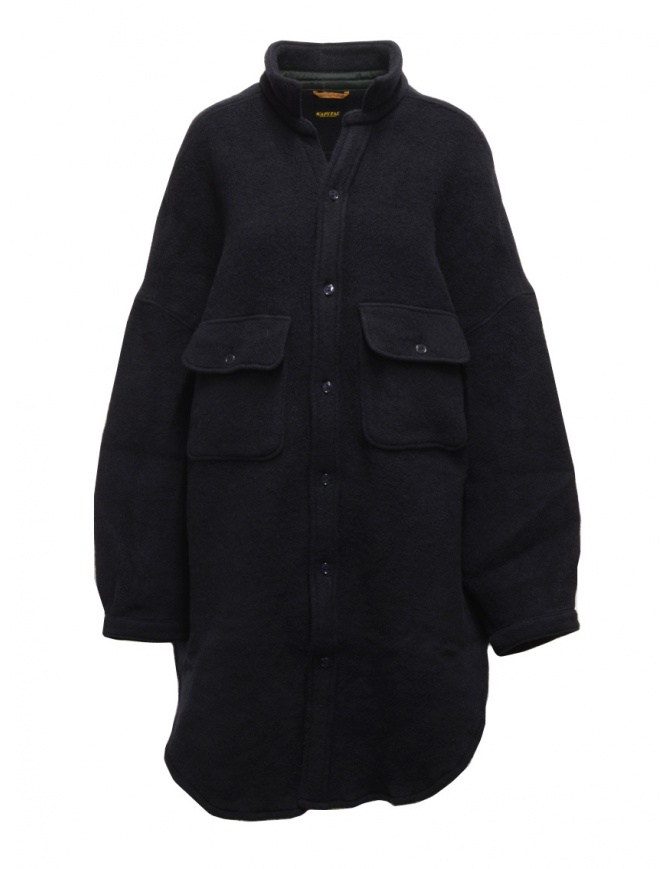 Kapital cappotto-camicia in lana blu navy EK-839 NAVY cappotti donna online shopping