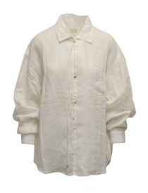 Kapital camicia bianca ricamata in lino K2009LS002 WHITE order online