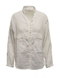 Kapital camicia bianca bordi sdruciti EK-534 WHITE