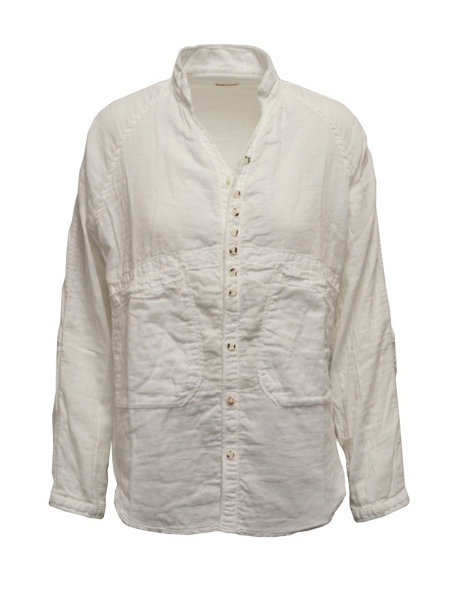 Kapital white shirt torn edges EK-534 WHITE womens shirts online shopping