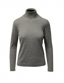 Goes Botanical grey turtleneck sweater in merino wool 140D 1000 CENERE