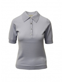 T shirt donna online: Goes Botanical polo in lana Merino azzurra