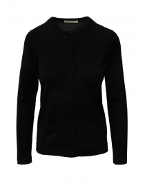 Goes Botanical black cardigan in Merino wool 136D NERO order online