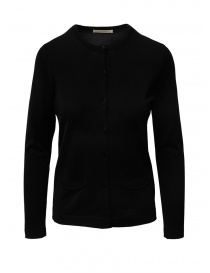 Goes Botanical black cardigan in Merino wool 136D NERO