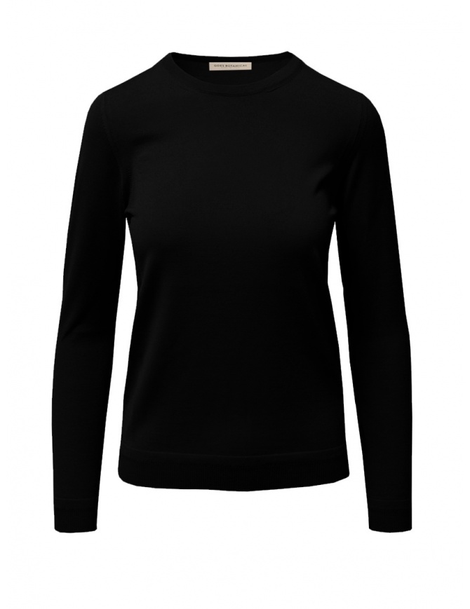 Goes Botanical black Merino wool sweater 141D NERO women s knitwear online shopping