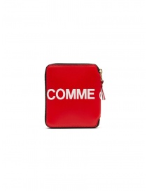 Comme des Garçons red leather wallet with logo SA2100HL HUGE LOGO RED