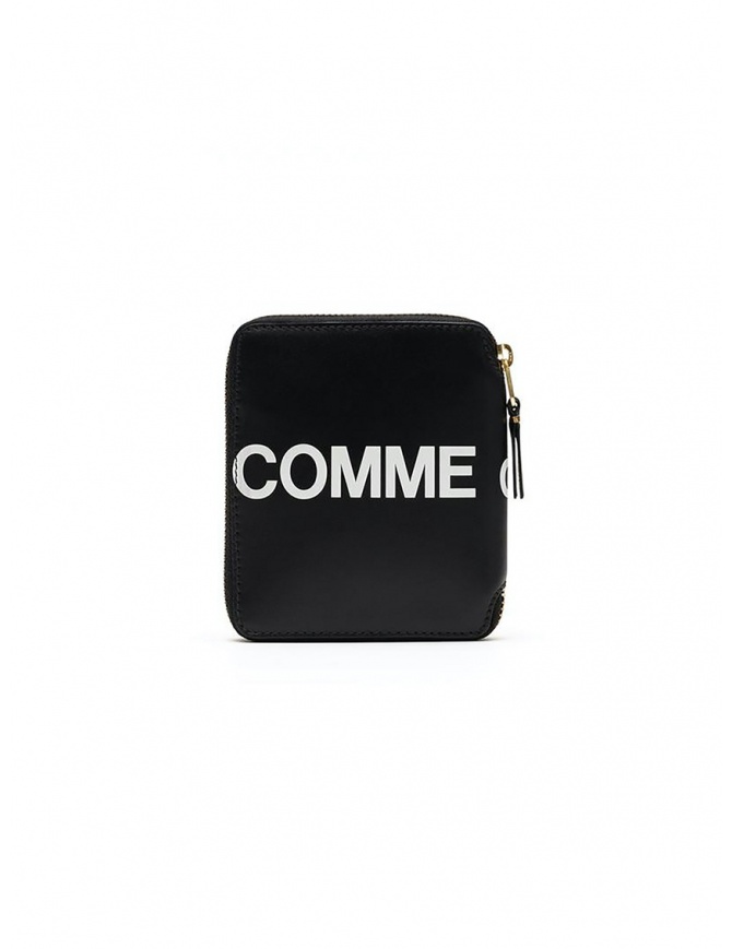 Comme des Garçons black compact wallet with logo SA2100HL HUGE LOGO BLACK wallets online shopping