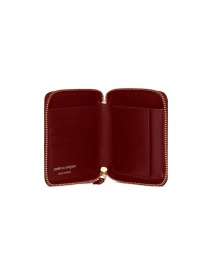 Comme des Garçons square wallet in burgundy leather