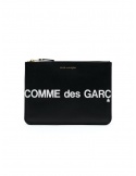 Comme des Garçons SA5100HL pouch in black leather with huge logo