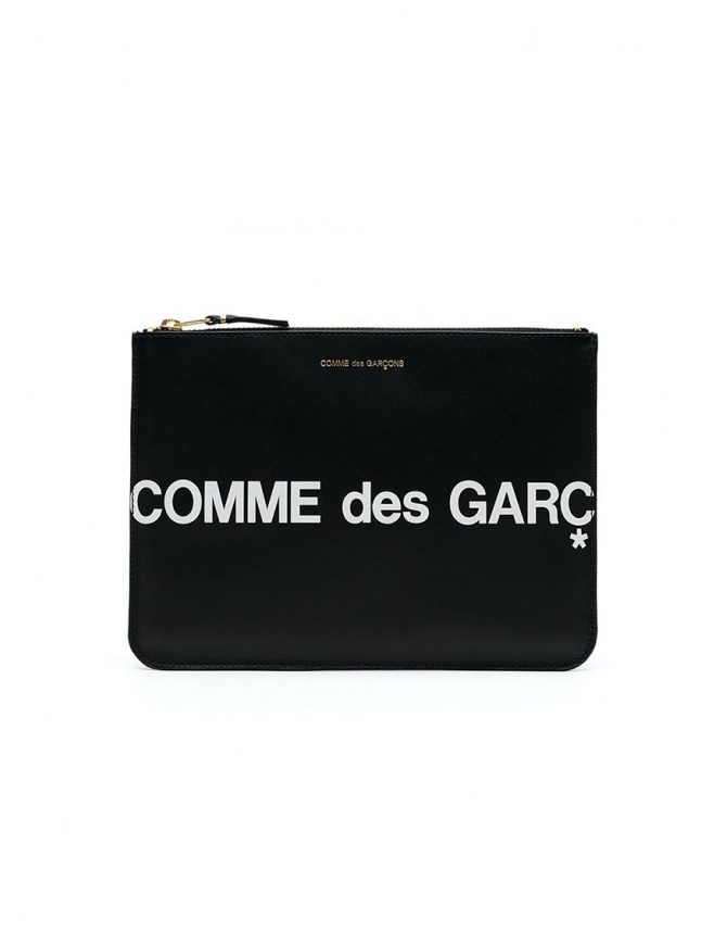 Comme des Garçons SA5100HL busta in pelle nera con logo grande SA5100HL HUGE LOGO BLACK portafogli online shopping