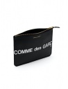 Comme des Garçons SA5100HL pouch in black leather with huge logo shop online wallets