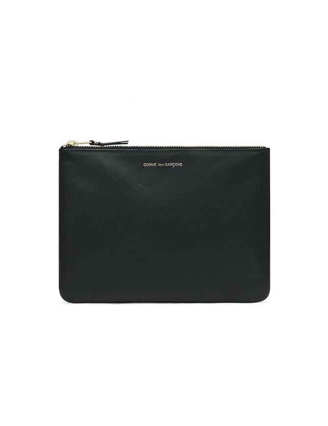 Comme des Garçons medium pouch in black leather SA5100 BLACK wallets online shopping