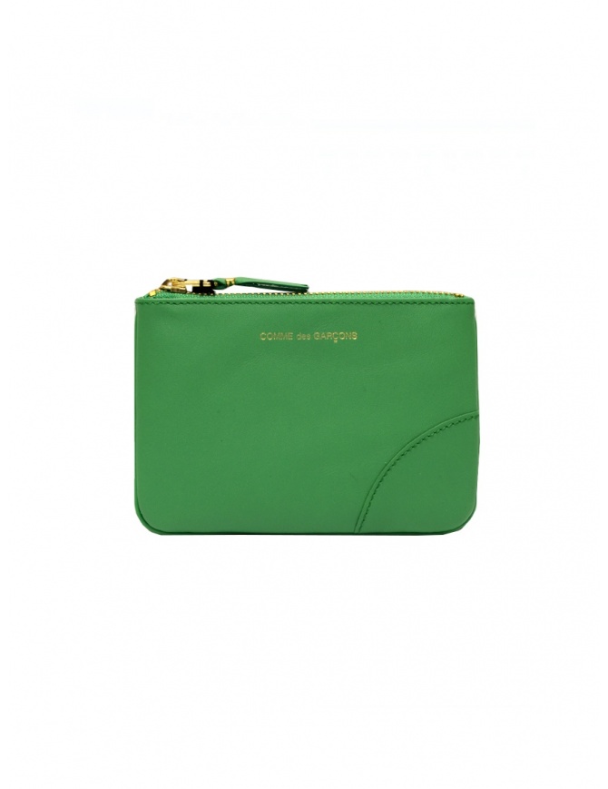 Comme des Garçons green leather pouch SA8100 SA8100 GREEN wallets online shopping