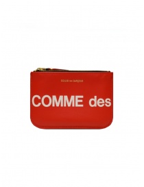 Comme des Garçons SA8100HL red pouch purse with white logo SA8100HL HUGE LOGO RED order online