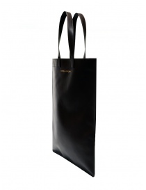 Comme des Garçons black leather tote bag